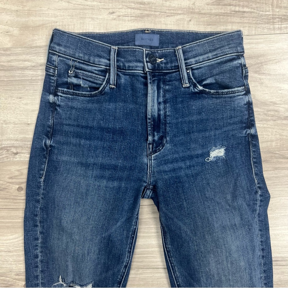 Mother The Mid Rise Dazzler Ankle Fray Jeans in Weekend Warrior Size 24 - Picture 4 of 16